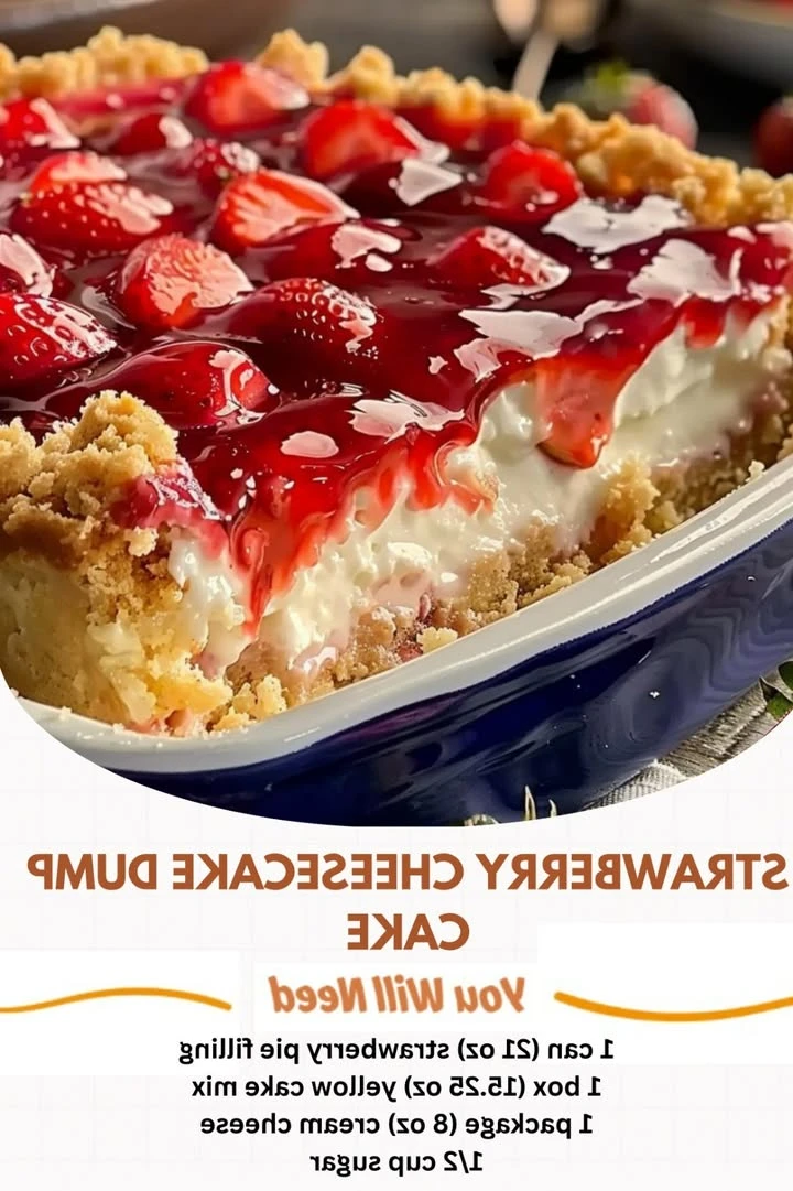 Strawberry Cheesecake Dump Cake finished