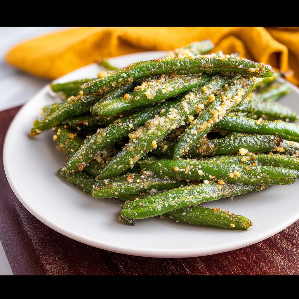 Air Fryer Parmesan Green Beans step by step