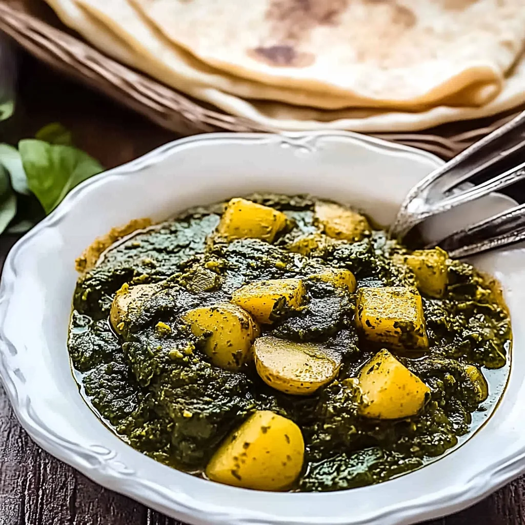 Aloo Palak (Potato and Spinach Curry) step by step