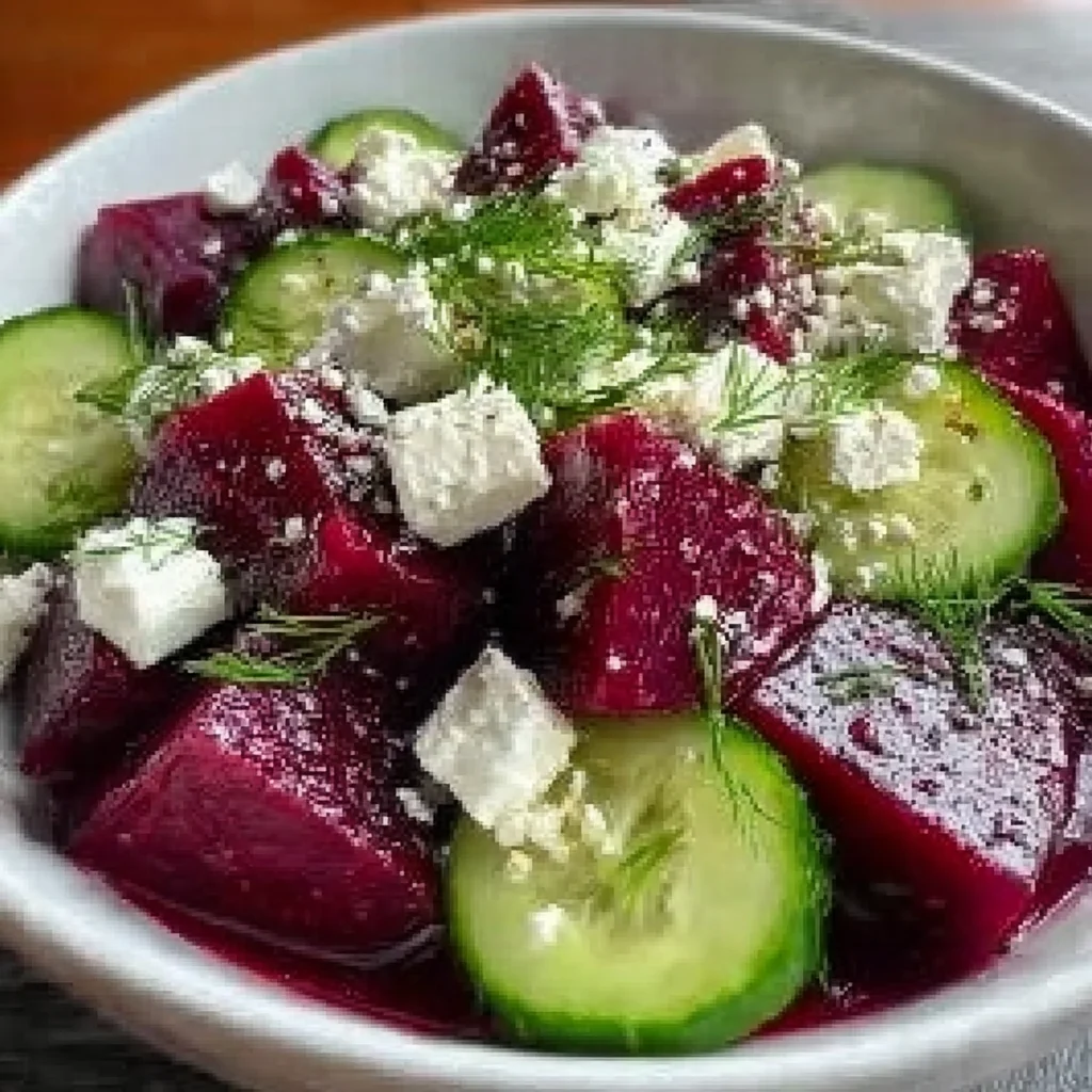 Beet Salad with Feta, Cucumbers and Dill step by step