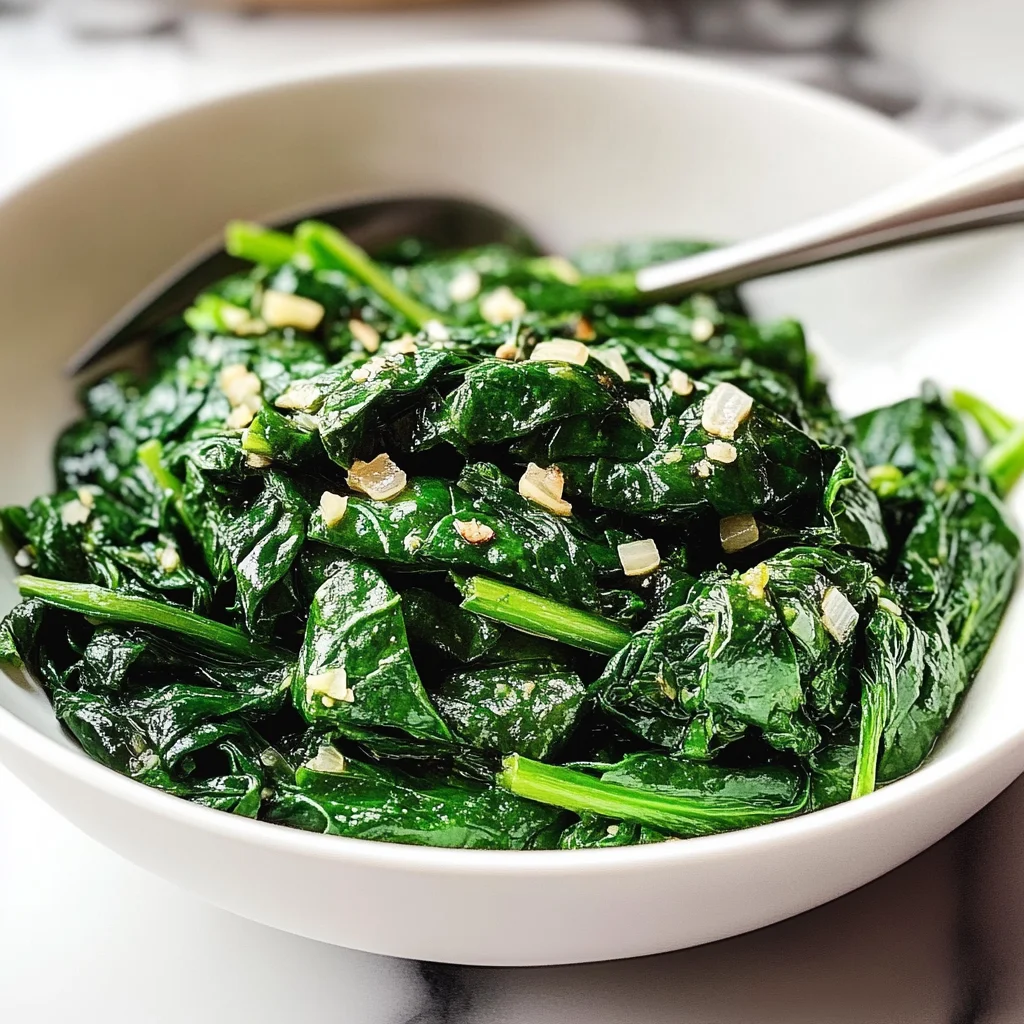 Best Garlic Sauteed Spinach or The best healthy sauteed spinach step by step