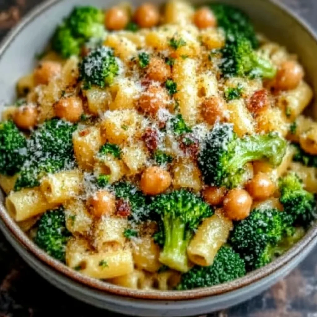 Broccoli Chickpea Pasta: Easy Healthy Vegetarian Entree Recipe step by step