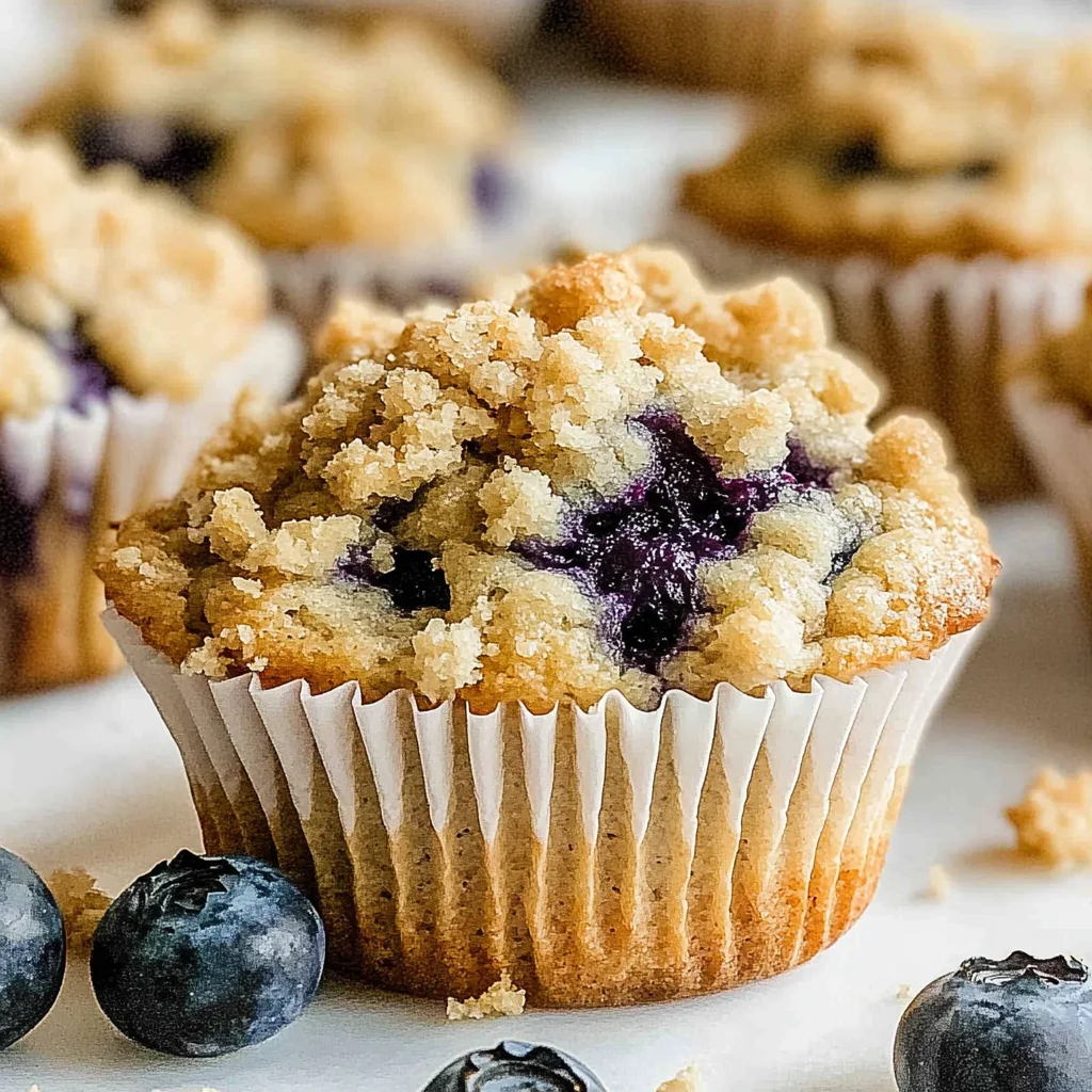 Easy Blueberry Muffins with Crumble Topping step by step