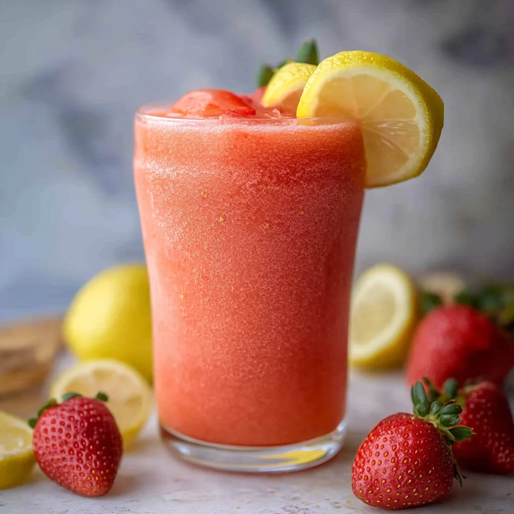 Easy Frozen Strawberry Lemonade step by step