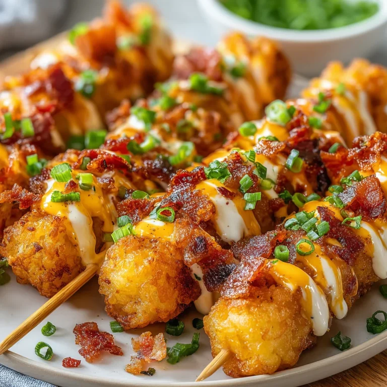 Loaded Tater Tot Skewers Recipe