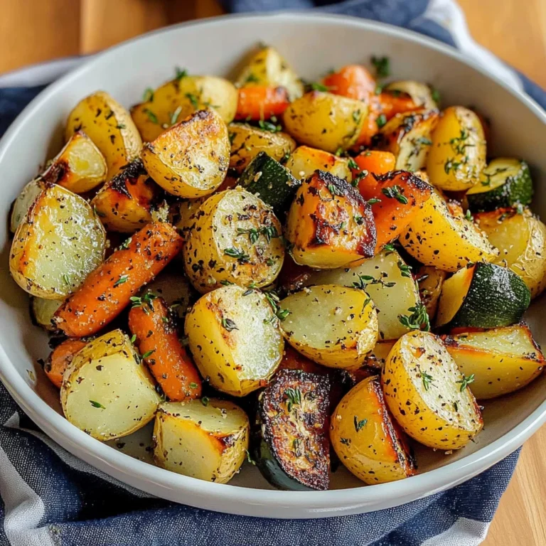 Garlic Herb Roasted Potatoes Carrots and Zucchini Recipe