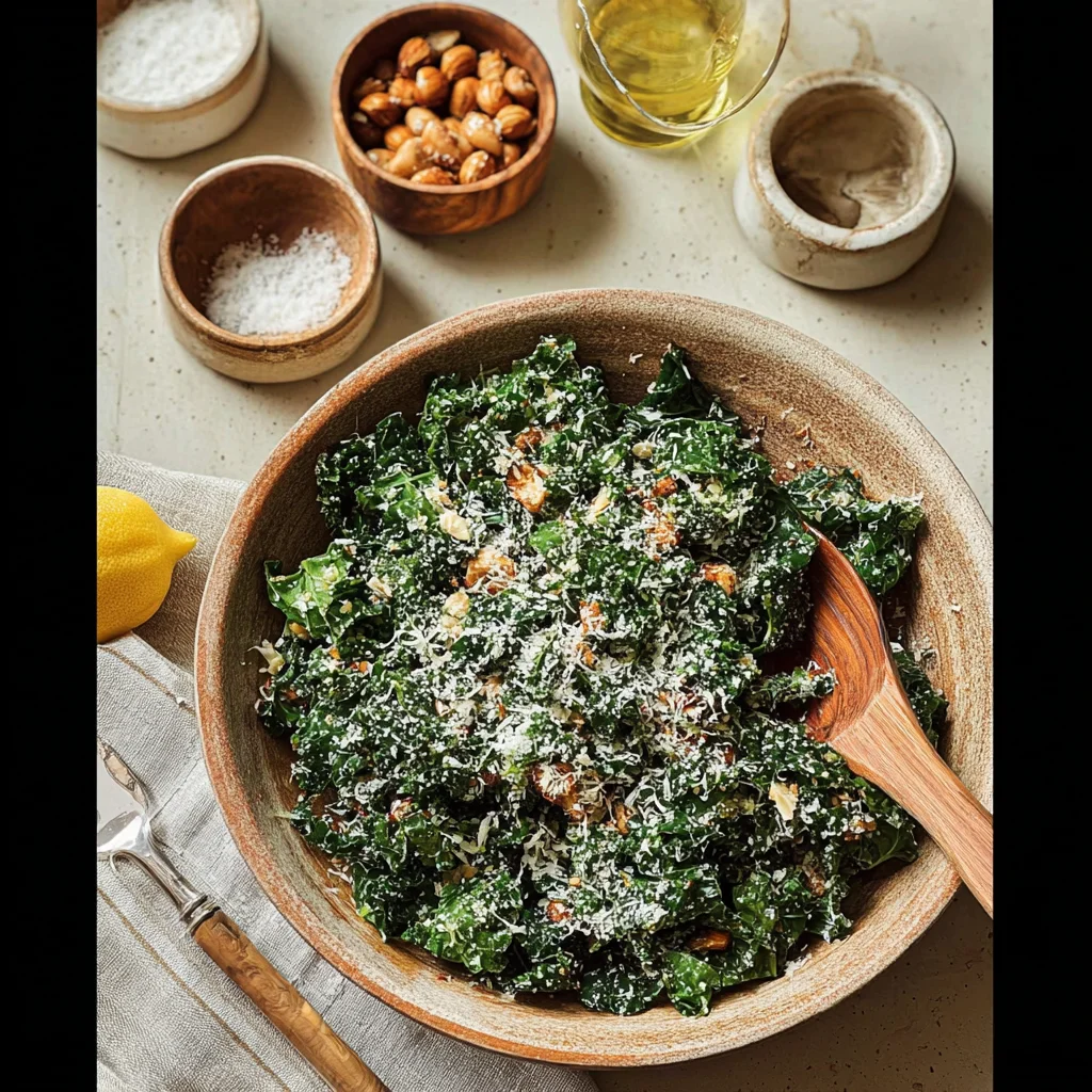 Lemon Parm Kale Salad step by step