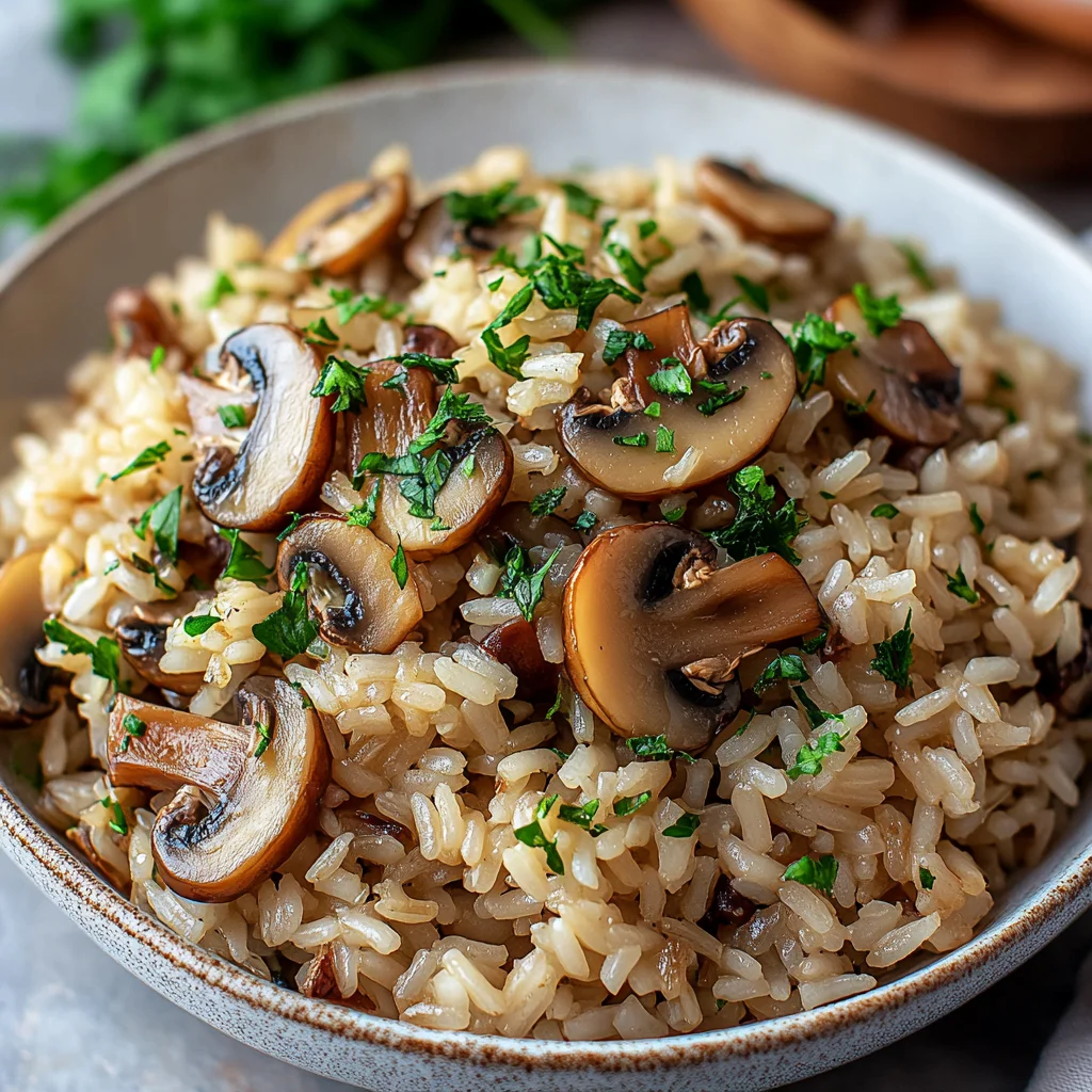 Mushroom Rice step by step