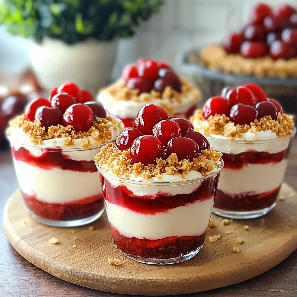 No Bake Cheesecake Parfait with Cherry Pie Filling image-3