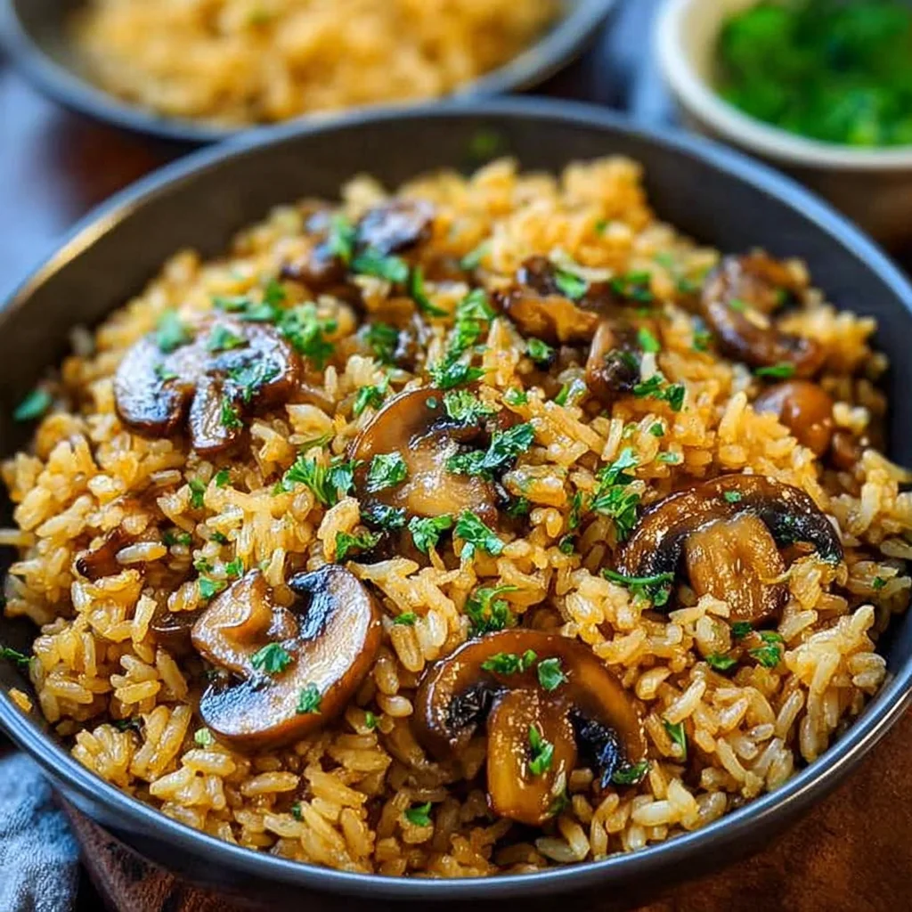 One-Pot Soy Sauce Mushroom Rice step by step