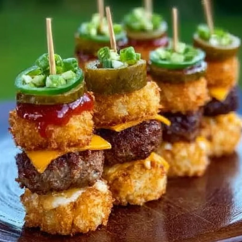 TATER TOT MINI CHEESEBURGER BITES step by step