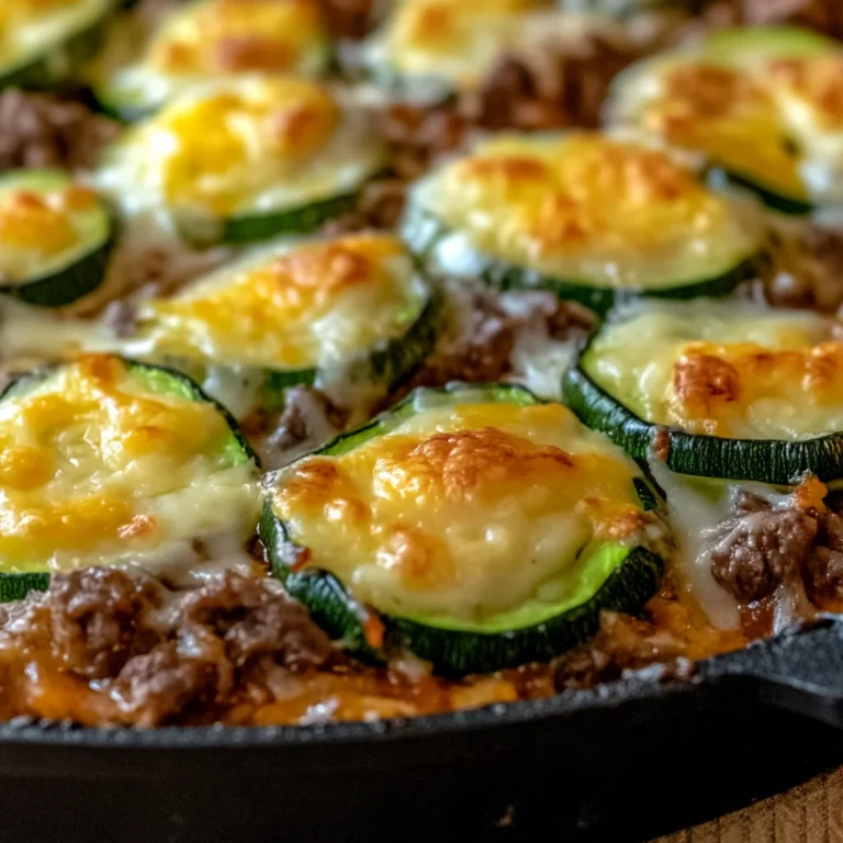 Cheesy Beef & Zucchini Casserole Recipe
