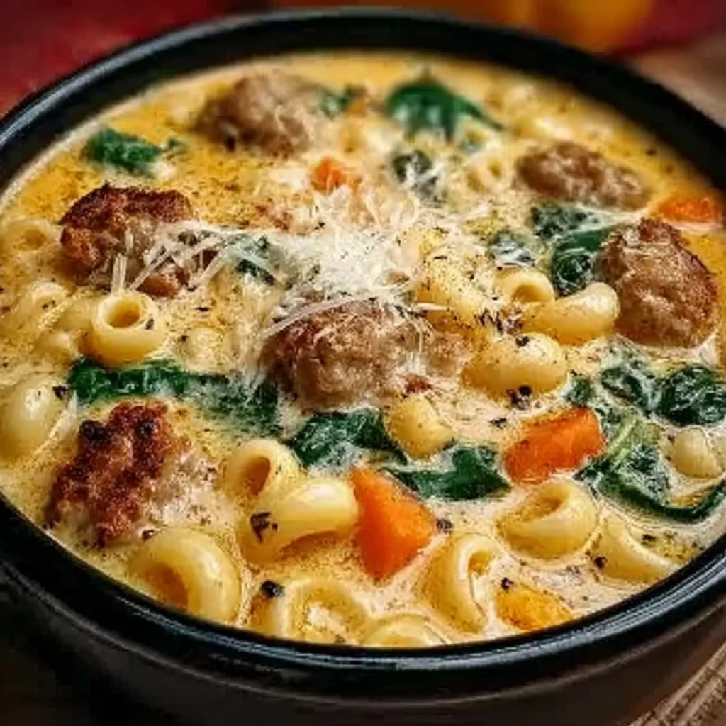 Creamy Parmesan Italian Sausage Ditalini Soup step by step