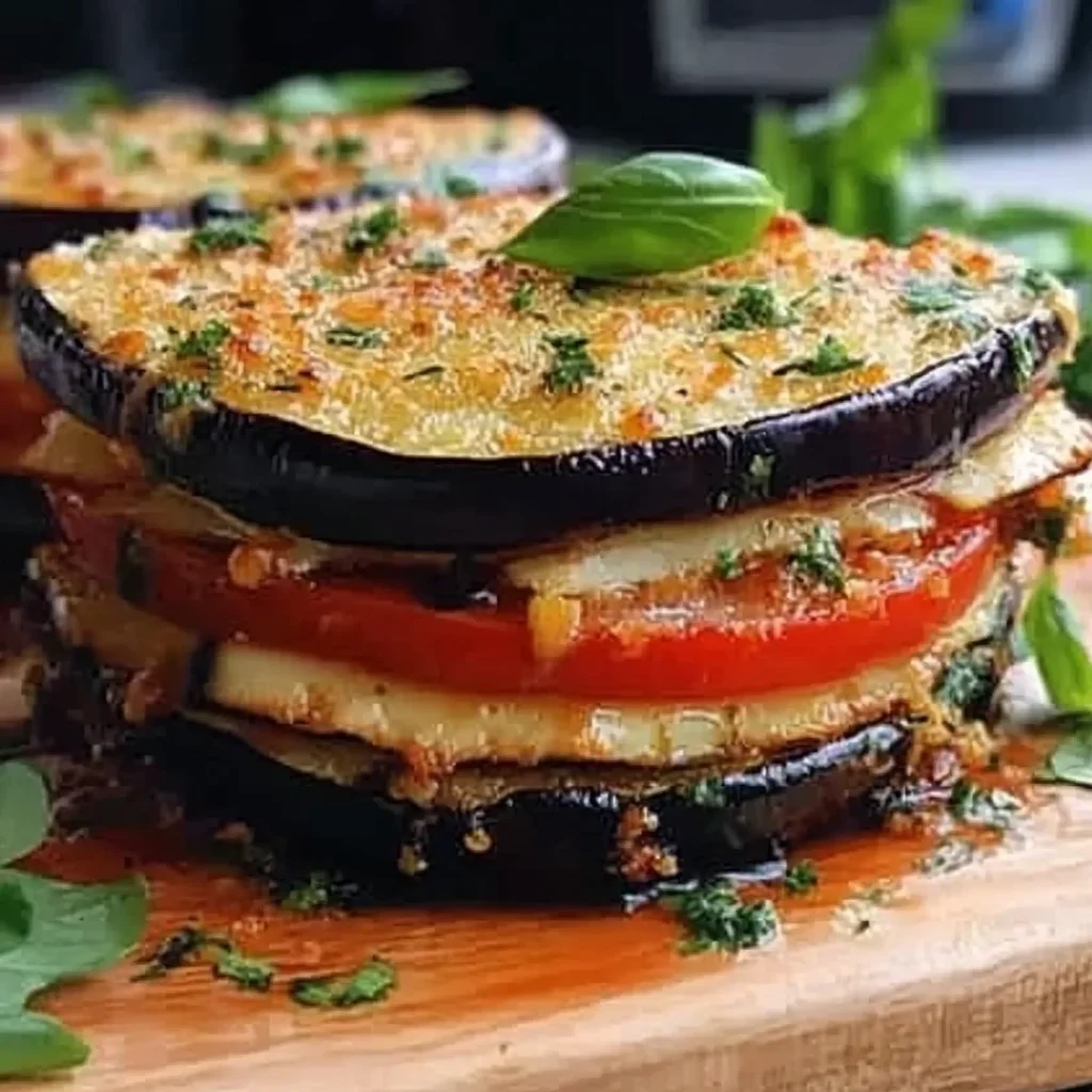 Eggplant Napoleon Layered Vegetarian Gourmet Recipe step by step