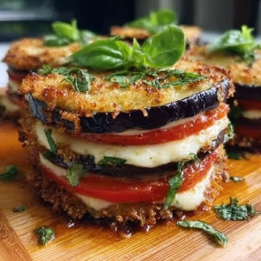 Eggplant Napoleon Layered Vegetarian Gourmet Recipe step by step