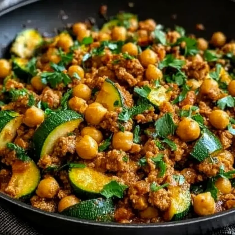 Ground Turkey Zucchini Chickpea Skillet Recipe