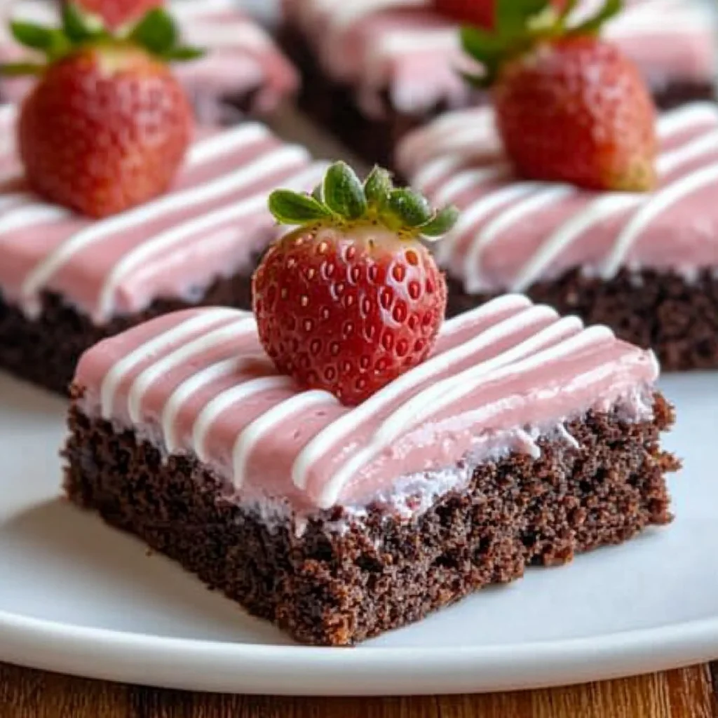 Recipe Title: Heart Shaped Strawberry Frosted Brownies Recipe step by step