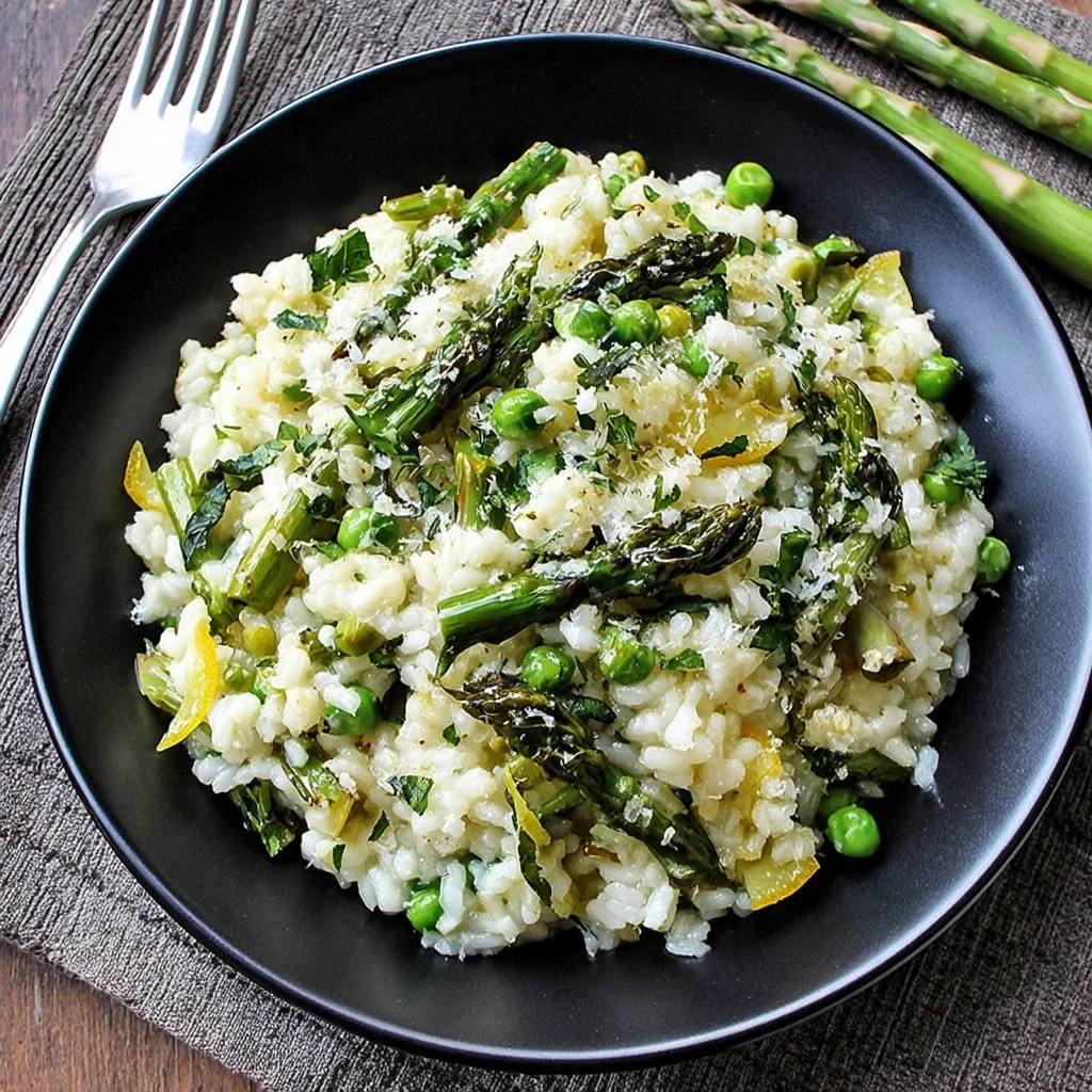 Lemon Risotto with Peas and Asparagus or Lemon Risotto with Spring Vegetables | @foodiephysician step by step