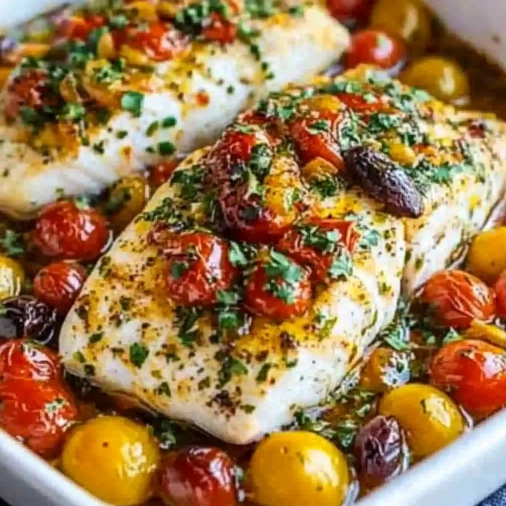 Mediterranean Baked Fish Recipe | Quick & Flavorful Weeknight Meal step by step