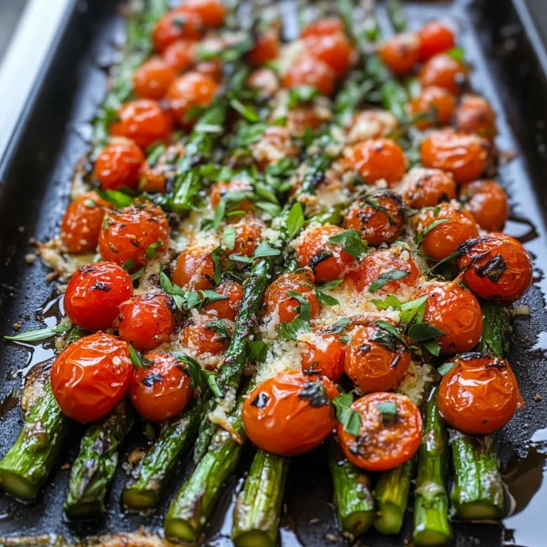 Parmesan Roasted Asparagus With Tomatoes & Balsamic Recipe