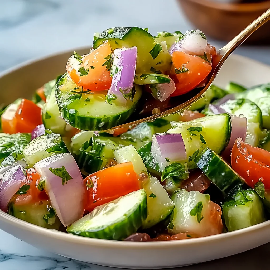 Refreshing Italian Cucumber Salad step by step