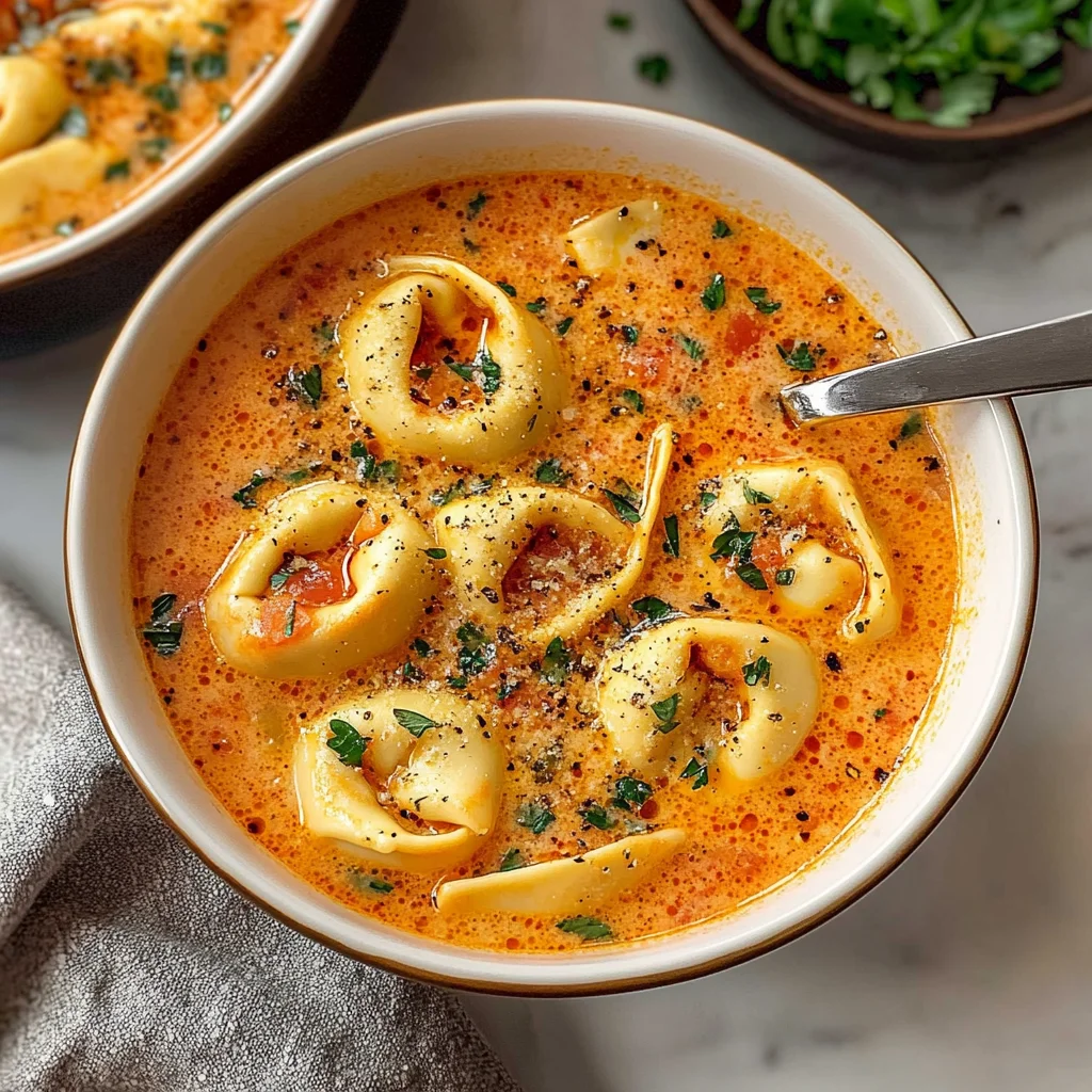 Rich Tomato Tortellini Soup step by step