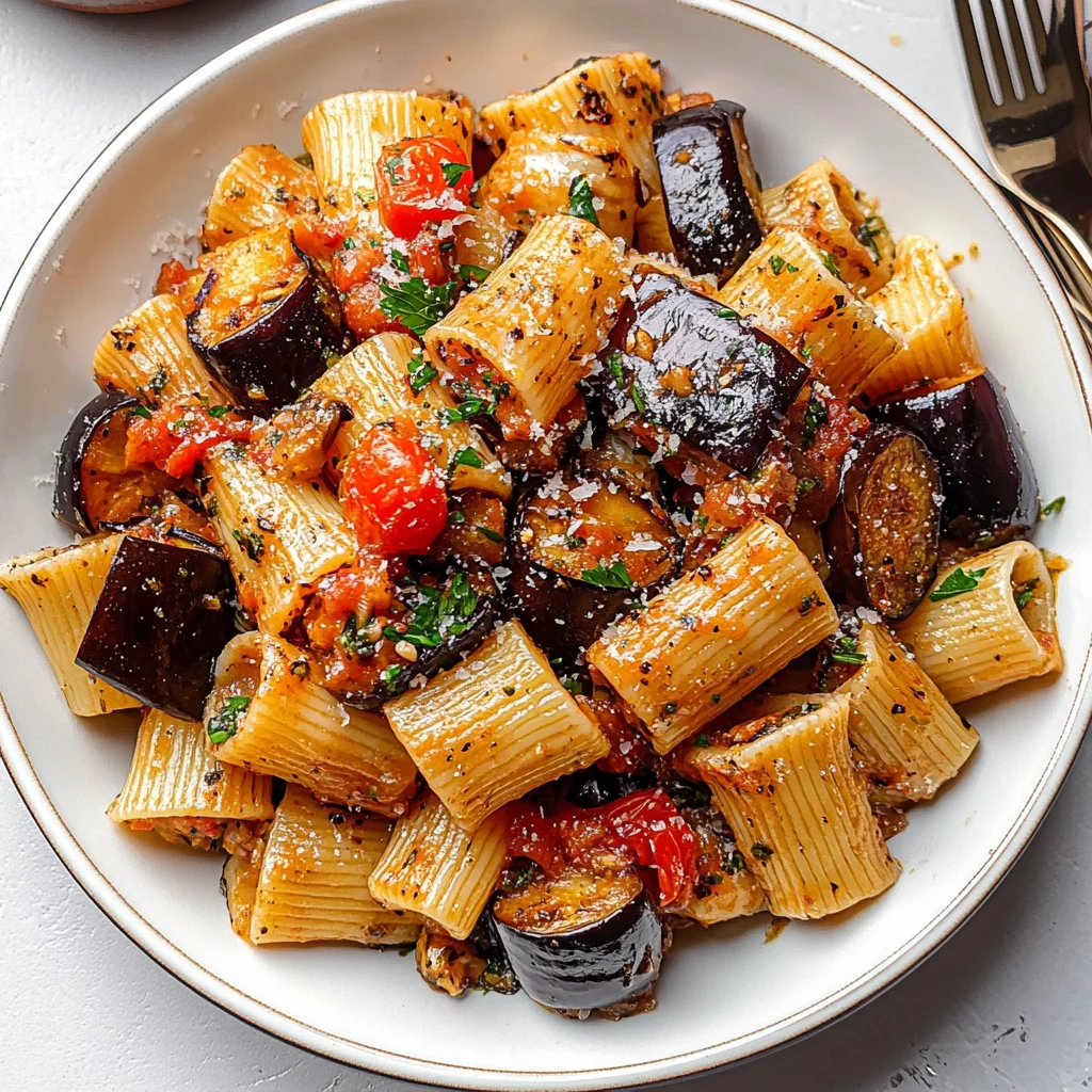 Roasted Eggplant Pasta step by step