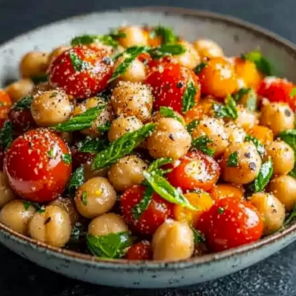 Summer Chickpea Salad: Easy Tomato Basil Recipe step by step