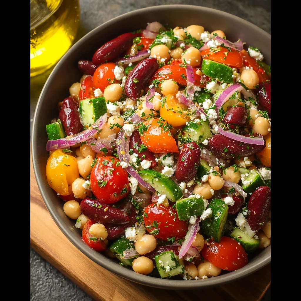 Vibrant Mediterranean Bean Salad With Feta step by step