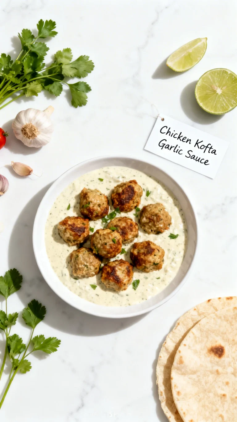 Chicken Kofta with Garlic Yogurt Sauce Recipe