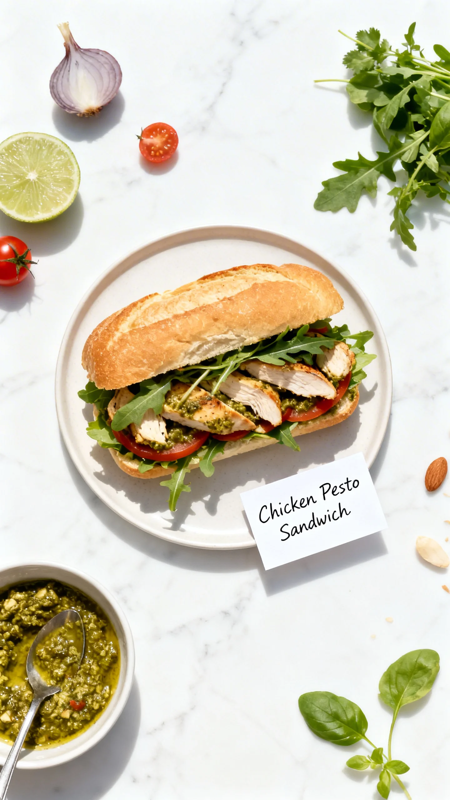 Chicken Pesto Sandwich step by step