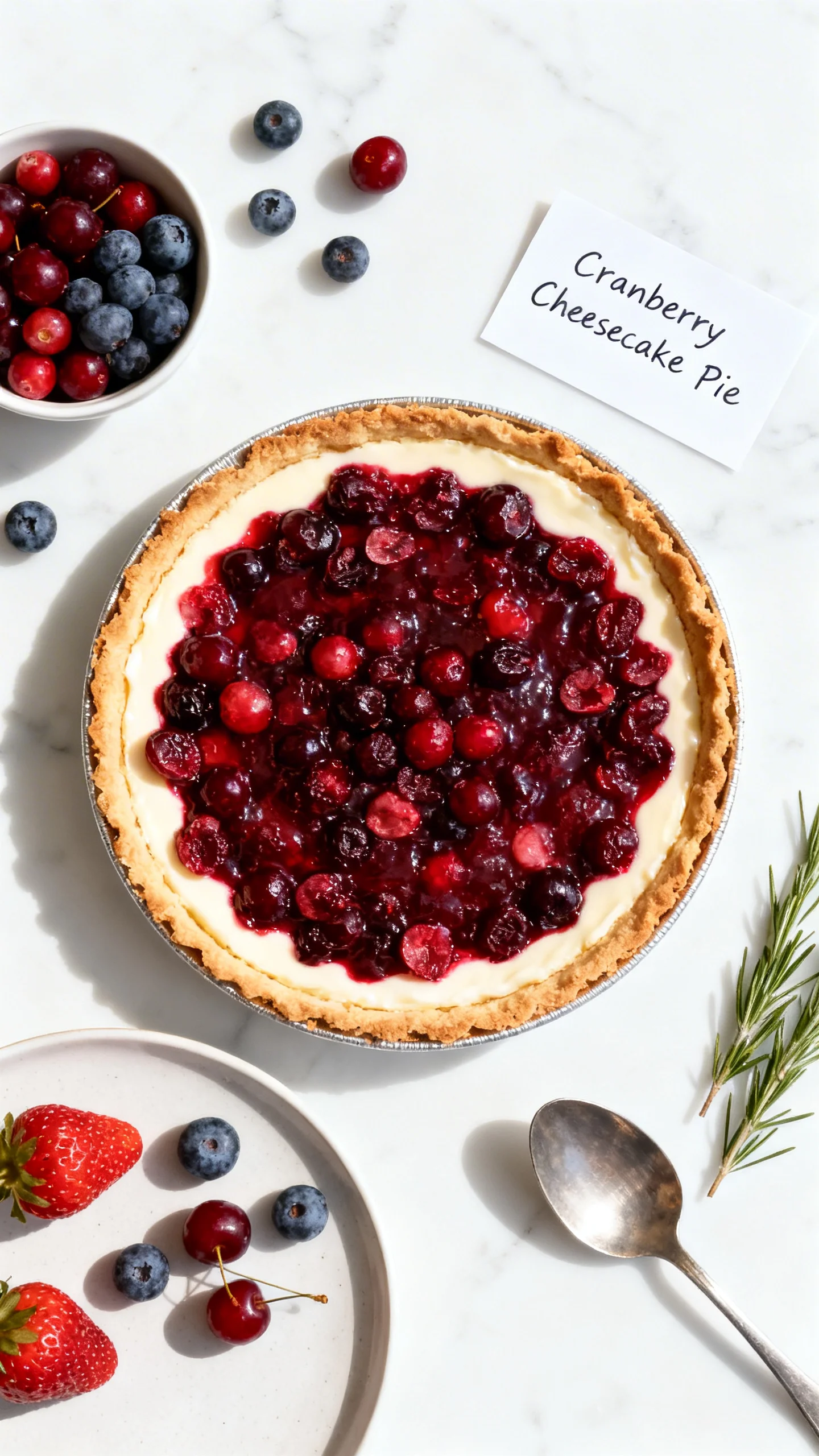 Cranberry Cheesecake Pie step by step