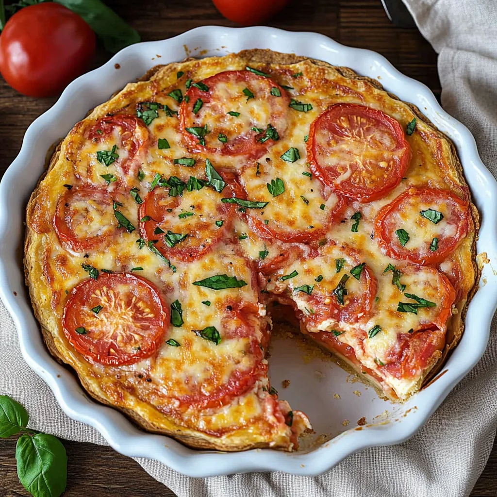 Easy Crustless Tomato Pie Low Carb or Crustless Tomato Pie Biscuits and Burlap step by step