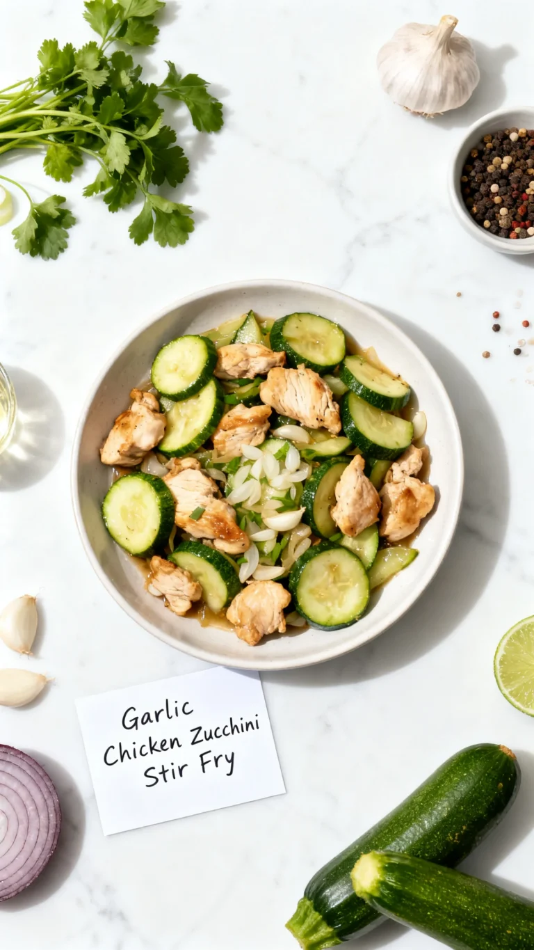 Garlic Chicken Zucchini Noodles Stir Fry Recipe