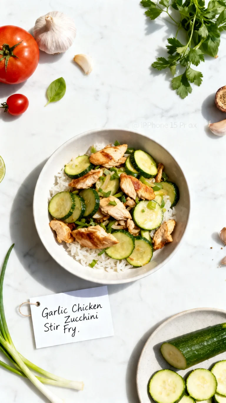 Garlic Chicken Zucchini Noodles Stir Fry Recipe