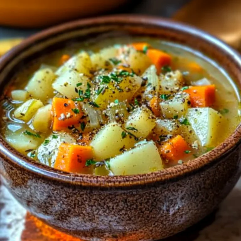 Creamy 4-Vegetable Potato Celery Carrot Onion Soup Recipe