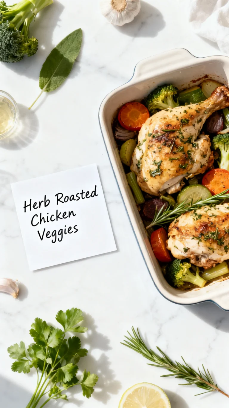 One Pan Herb Roasted Vegetables & Chicken Recipe