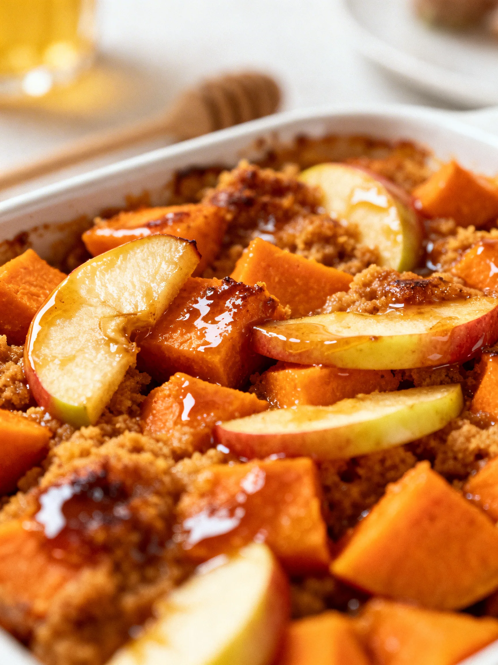 Honey Glazed Apple & Sweet Potato Casserole step by step