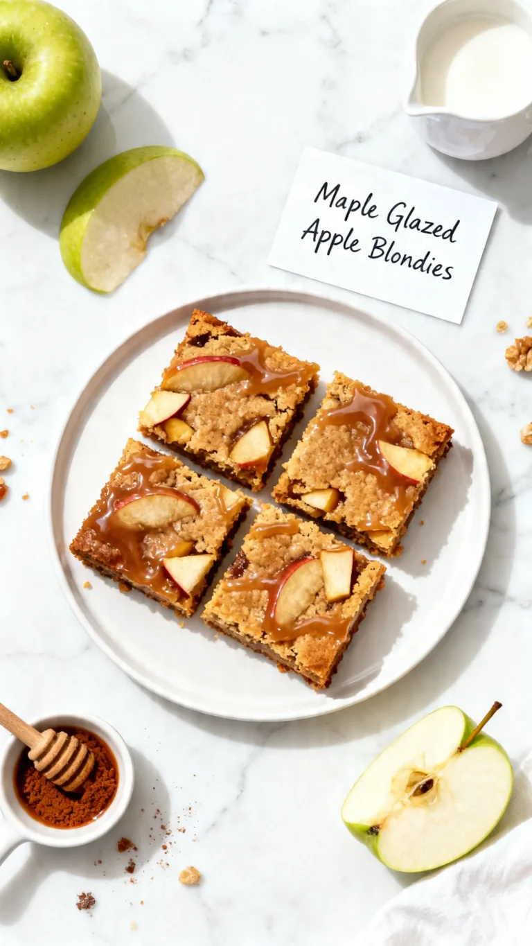 Maple Glazed Apple Blondies Recipe