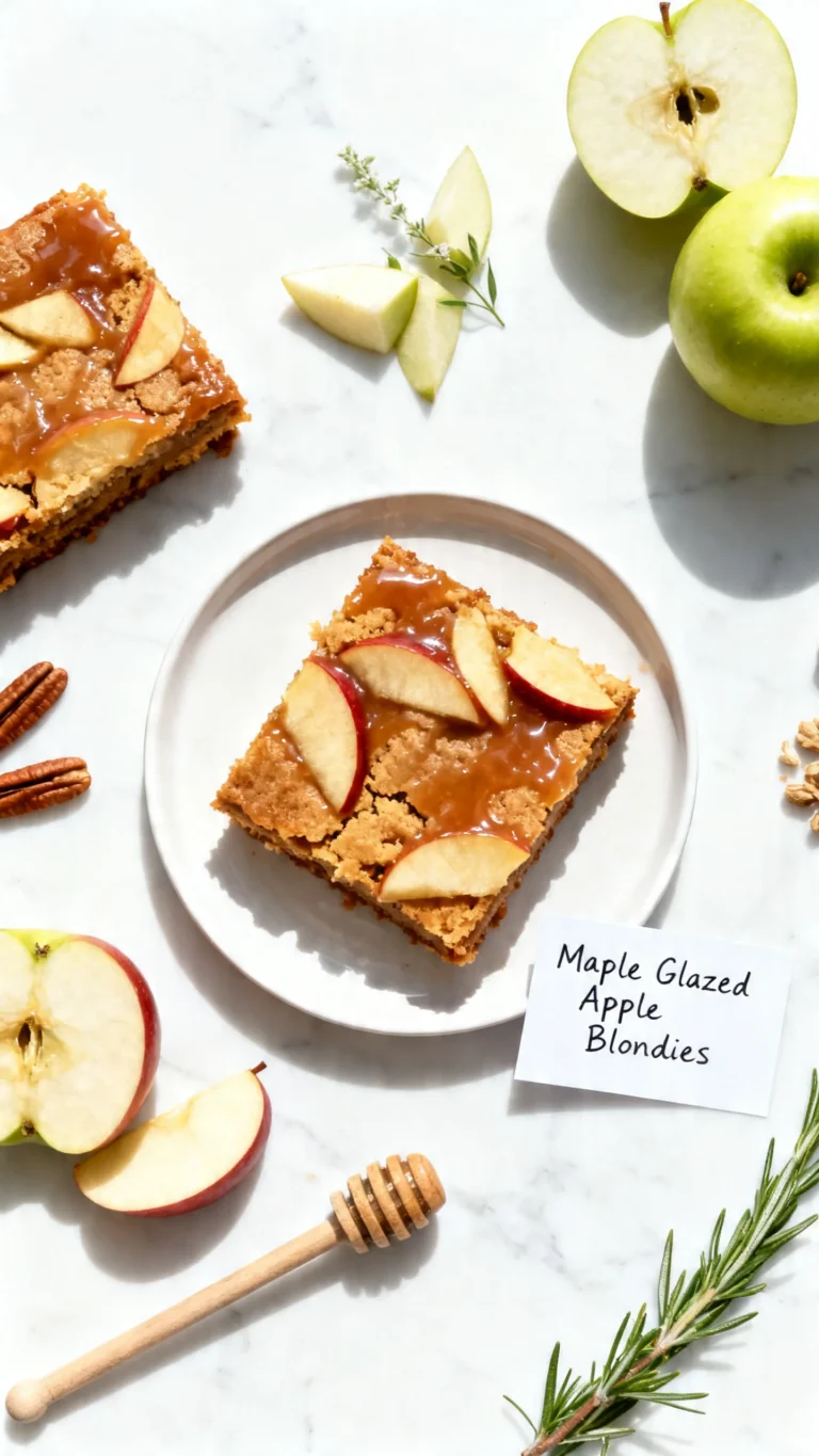 Maple Glazed Apple Blondies Recipe