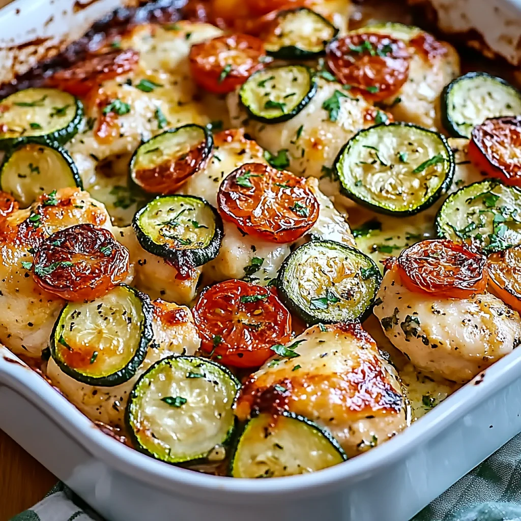 Delicious Mediterranean Chicken Zucchini Bake Makes Dinner Simple or Healthy one pan Mediterranean chicken zucchini bake meals are perfect when you want big flavor without the cleanup. This low-calorie dinner is absolutely bursting with great Mediterranean tastes and comes together fast. You will love how good your weeknight cooking tastes when you use this approach. See the complete directions for this delicious, simple recipe. Save this for later step by step