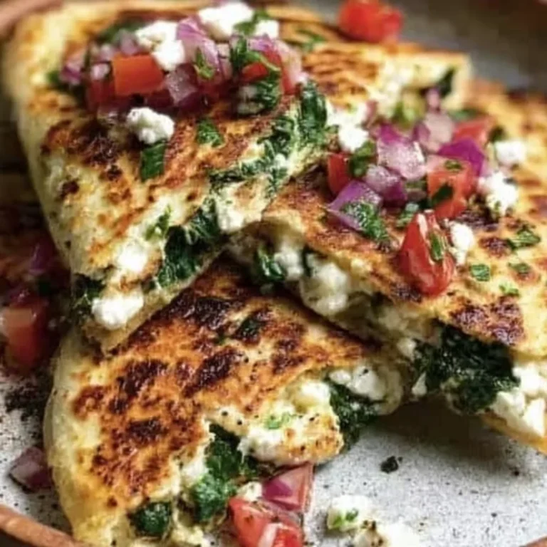 Mediterranean Quesadillas with Spinach, Feta, and Mozzarella Recipe