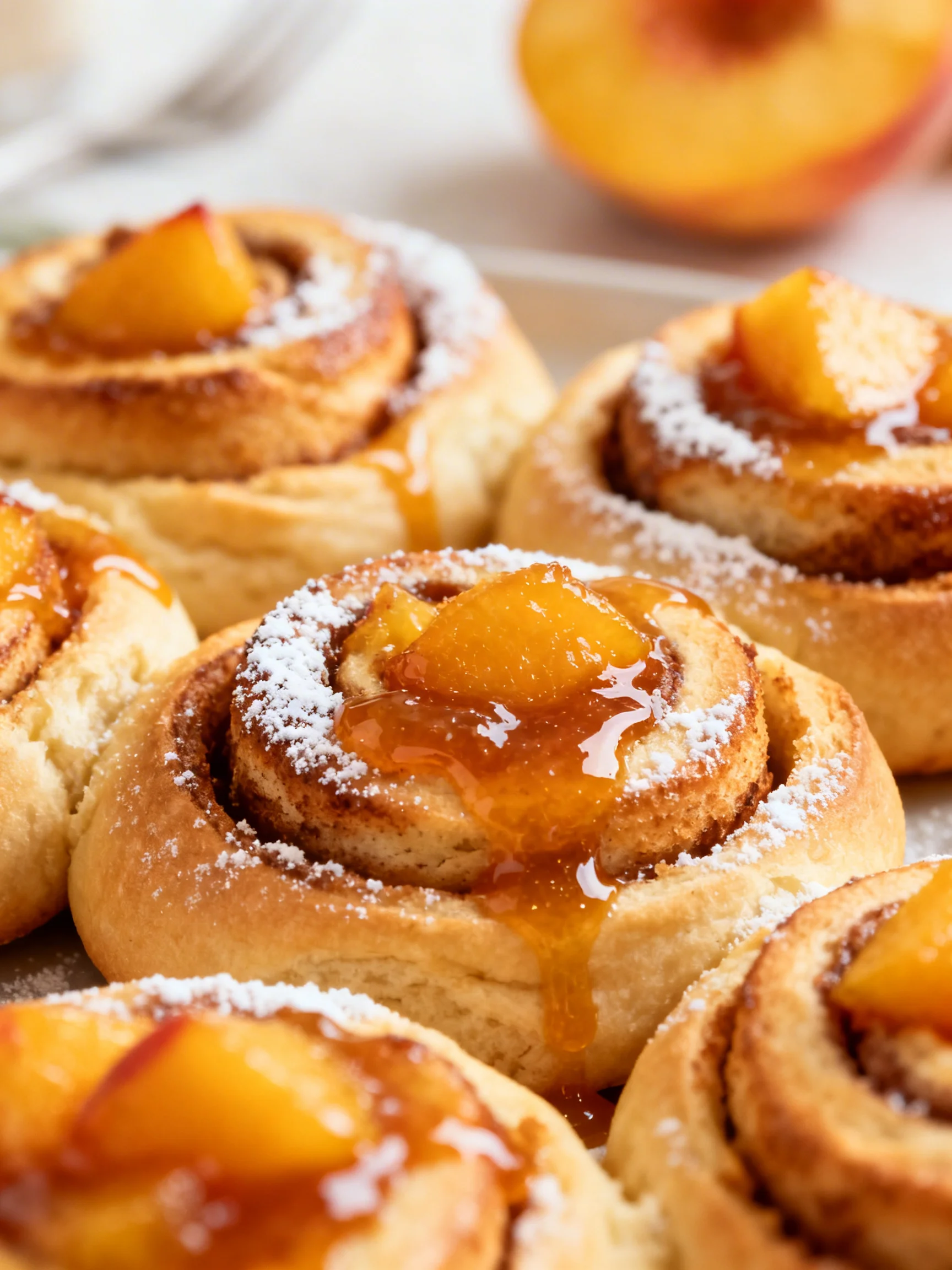 Peach Cobbler Cinnamon Rolls With Homemade Peach Jam step by step