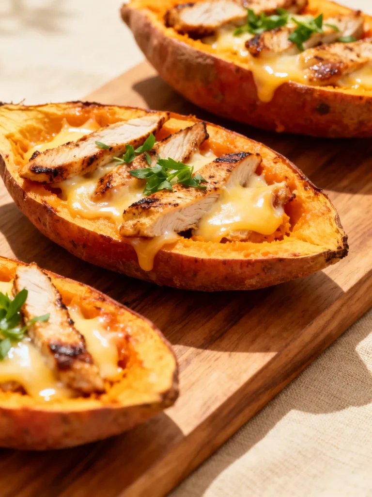 Protein Loaded Sweet Potato Boats Recipe
