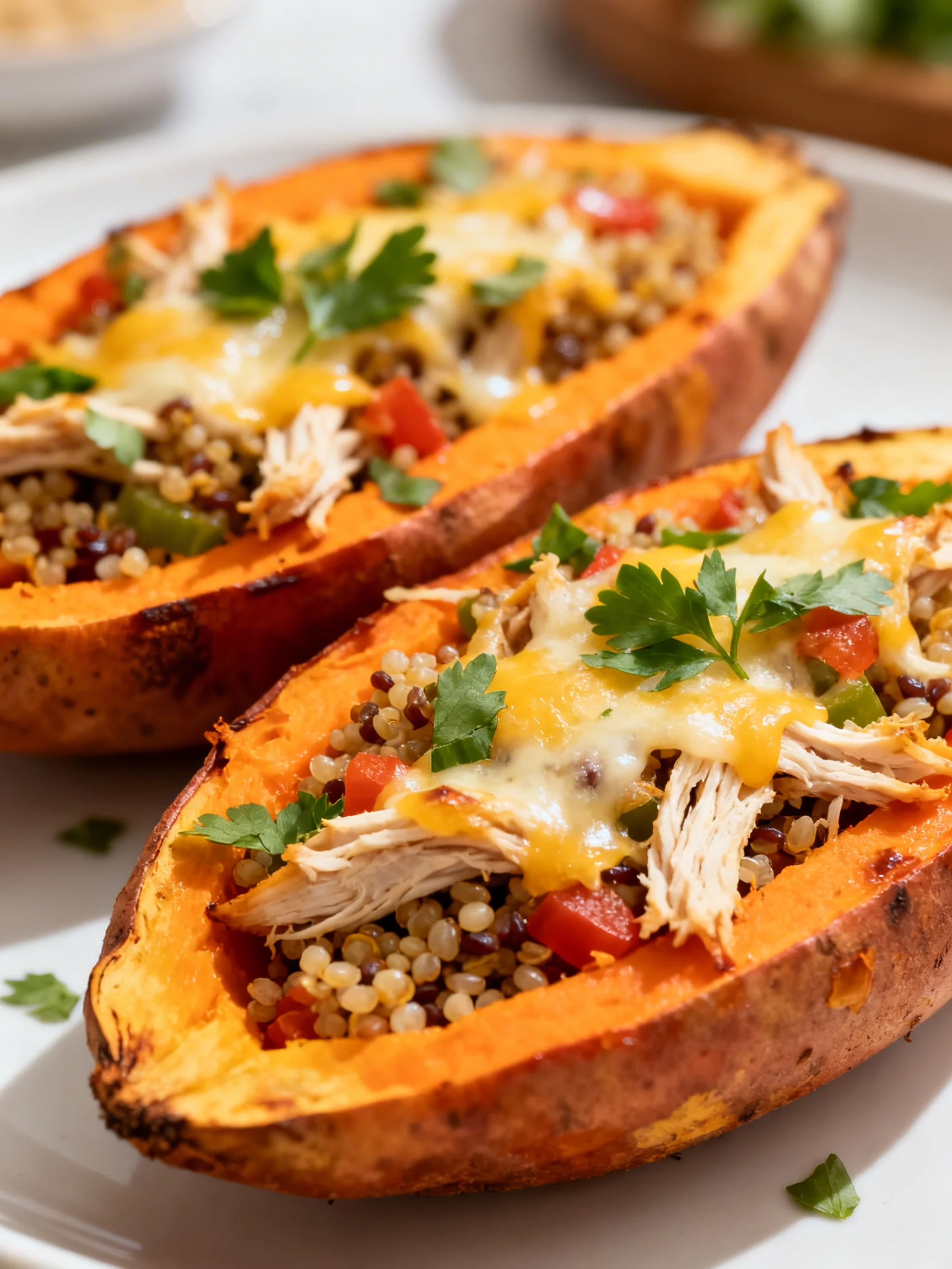 Protein Loaded Sweet Potato Boats step by step