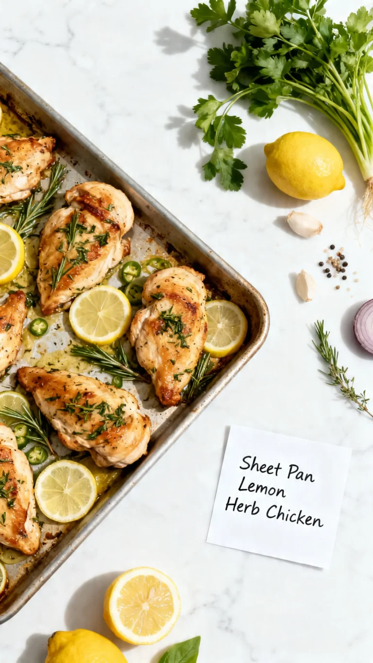 Sheet Pan Lemon Herb Chicken And Vegetables Recipe