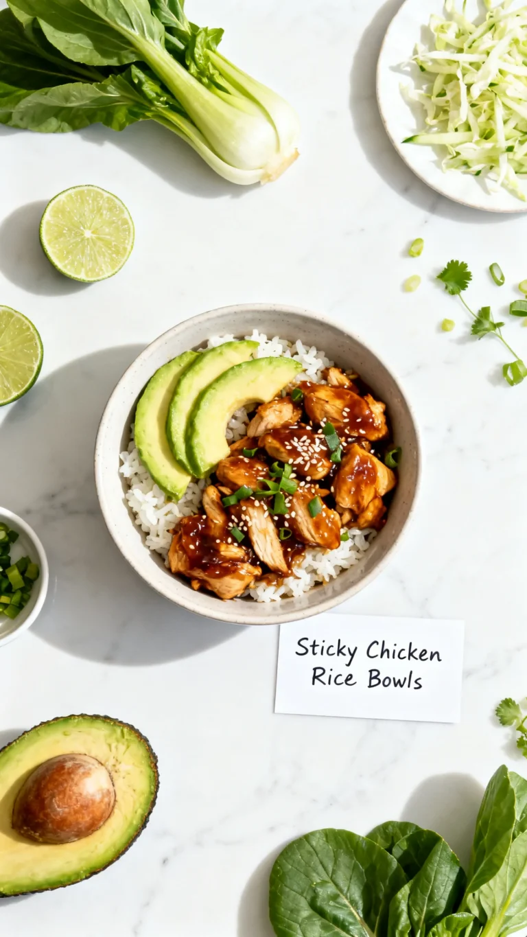 Sticky Chicken Rice Bowls Recipe