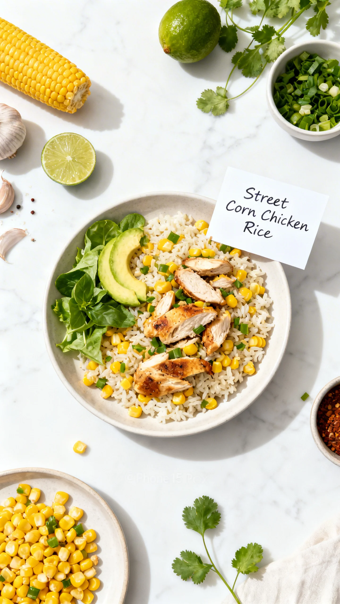 Street Corn Chicken Rice step by step