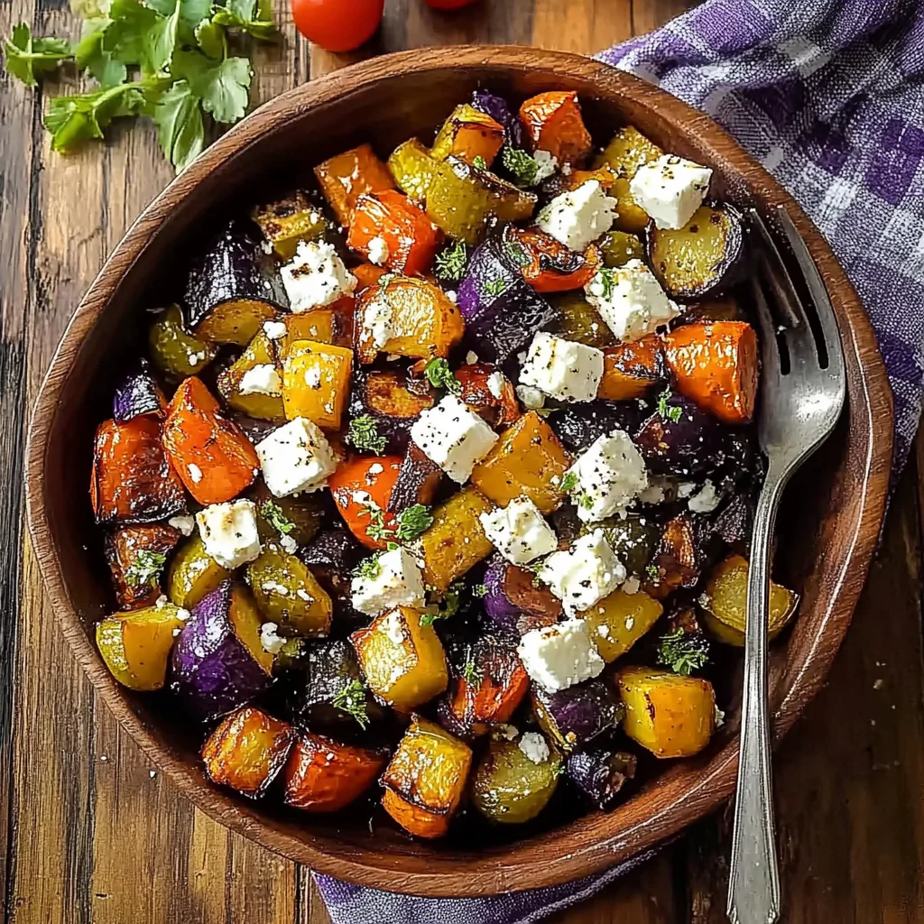 Recipe Title: Tasty Roasted Vegetables With Feta step by step