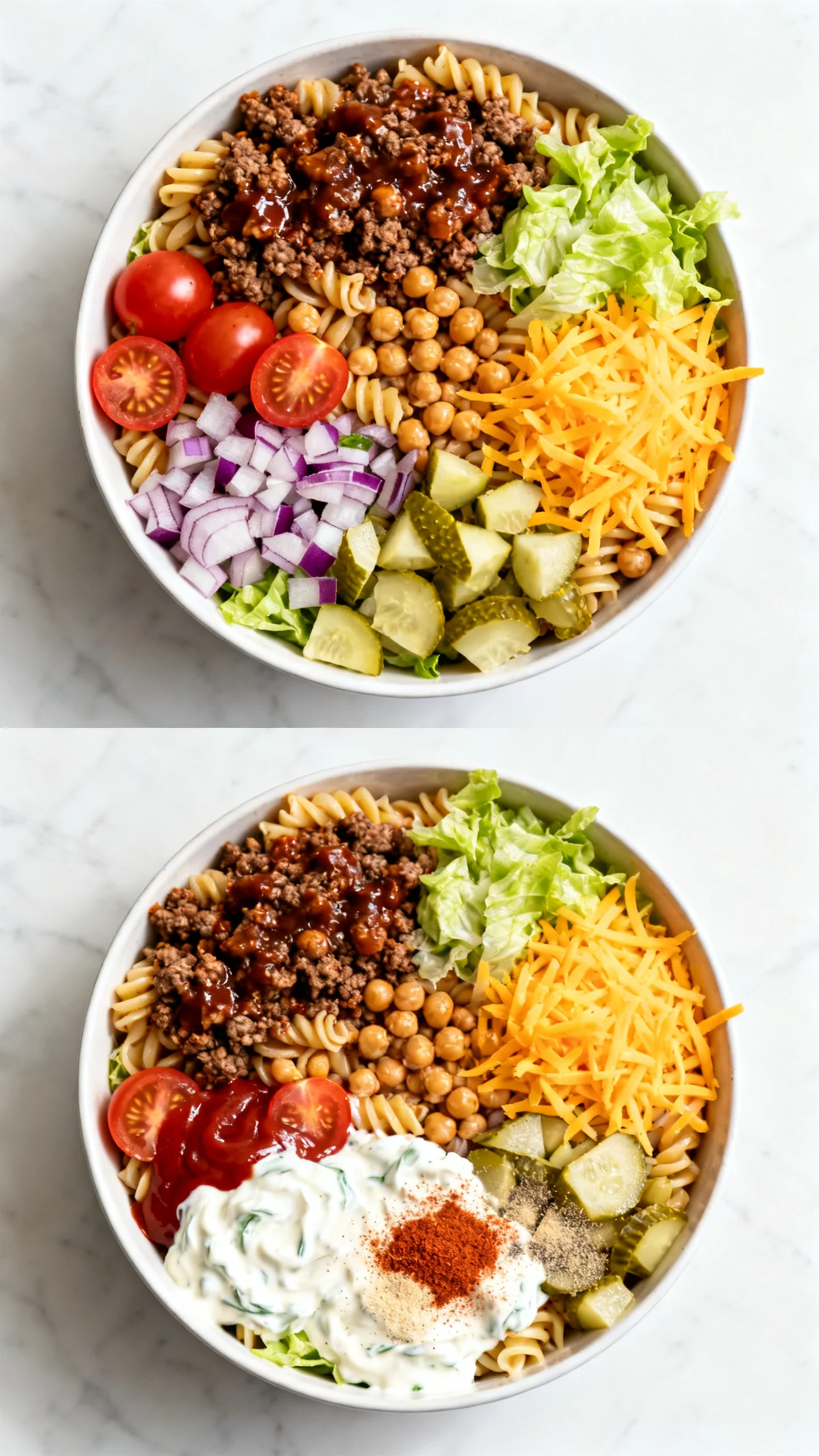 Big Mac Pasta Salad step by step